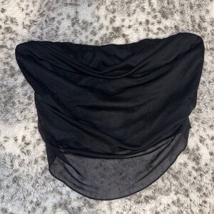 Forever 21 Black Sheer Strapless Top